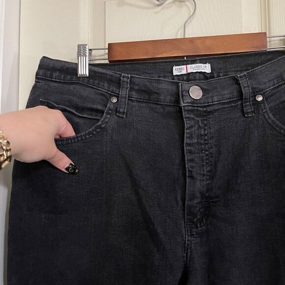 Riders By Lee Womens Black Wash Classic Straight Leg Jeans Size 18 Petite - Picture 4 of 7